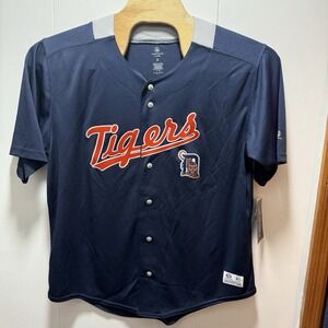 Detroit Tigers True Fan Baseball Button Down Jersey Size XL‎ NEW W TAGS